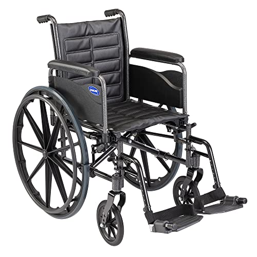 Invacare Series Tracer EX2 Standard Folding Wheelchair for Adults with 18" Seat Width and Footrests & Full Arms