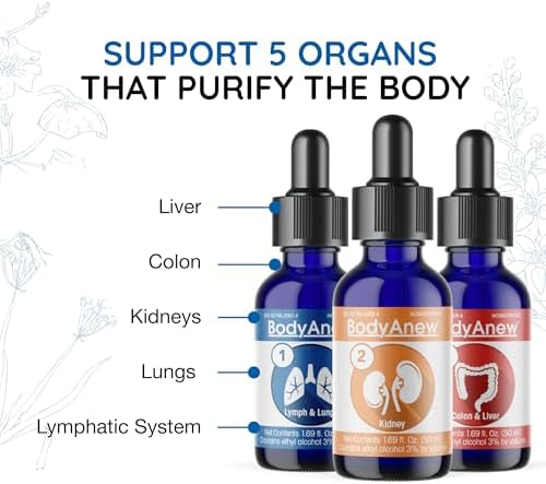 MediNatura BodyAnew Cleanse/Detox – Cleansing Drops that Support 5 Organs for Body Purification Support – 5 oz