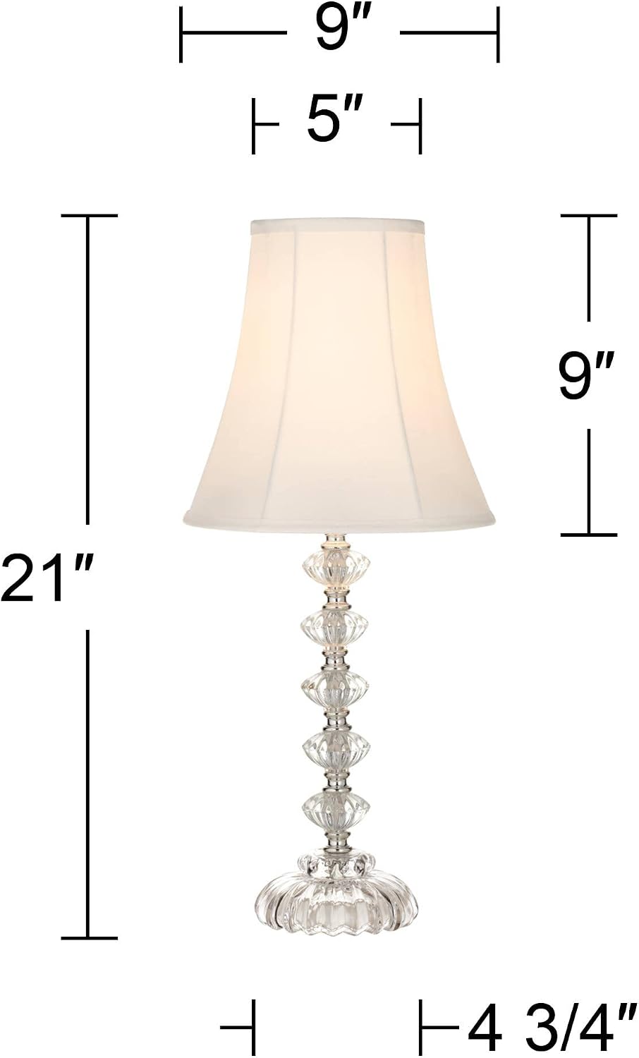 Bohemian 21" High Table Lamp Glass Stacked Traditional Modern Colored | Orchid Pink Chic Multi Kids Girls Living Room Bedroom Bedside House Nightstand Office Home Family Bell Shade