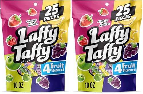 Laffy Taffy Candy, Assorted Flavors, Individually Wrapped Mini Bars, 6 Ounce