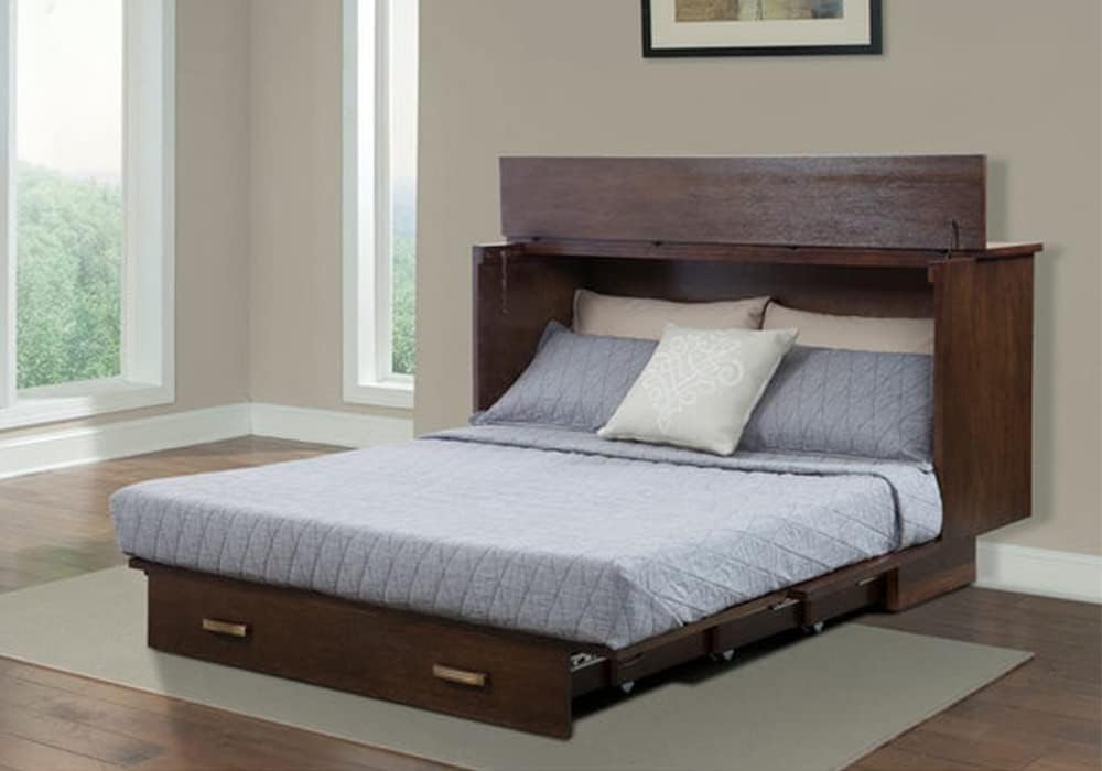 Arason Creden-ZzZ Cabinet Bed in Traditional Pekoe-Queen Size - Queen Size