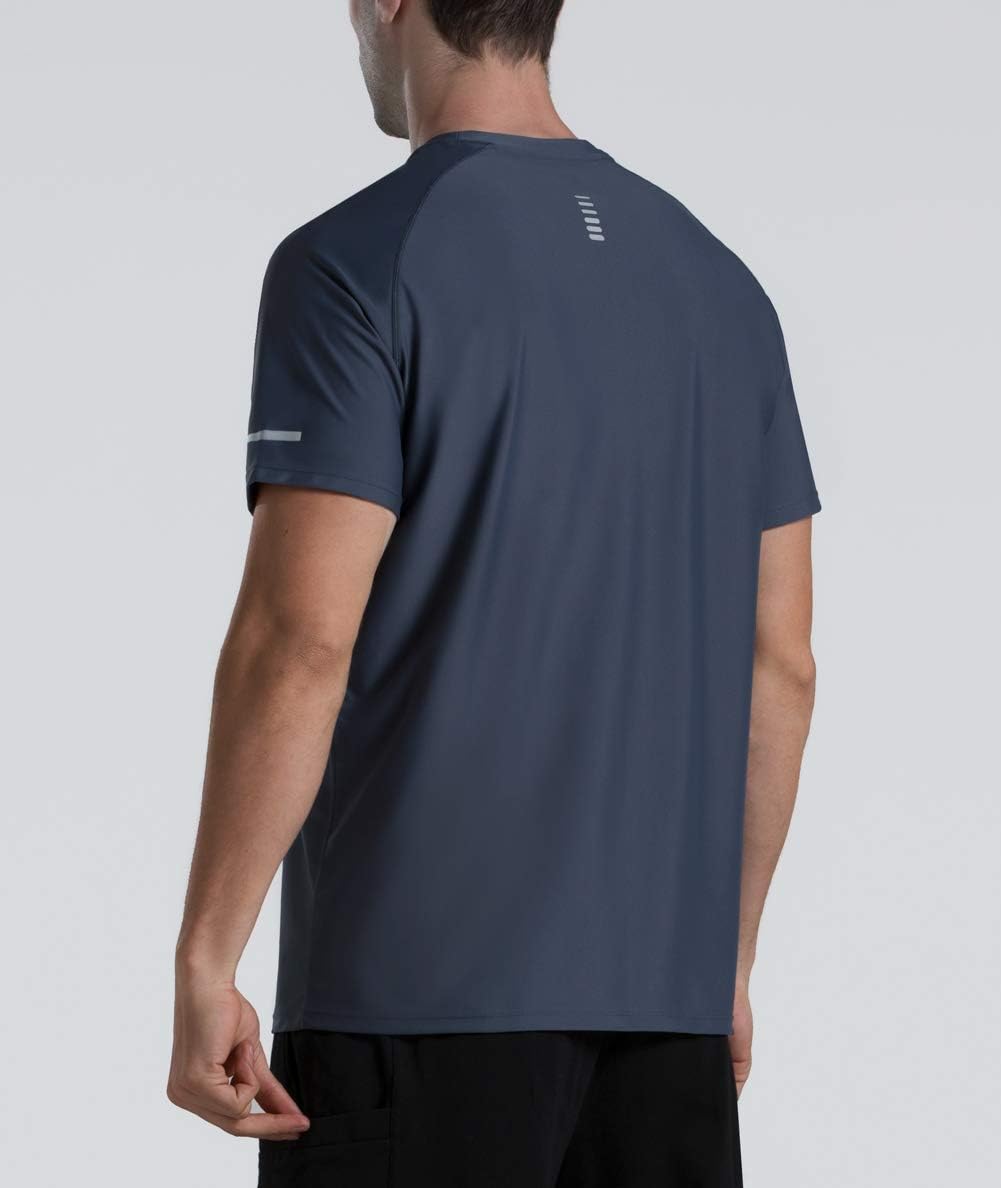 THE GYM PEOPLE Men's Cooling Running Shirts Ice Silk UPF 50+ Workout Tshirt