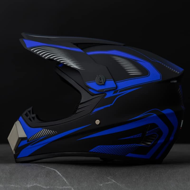 Motocross Offroad Helmet Dirt Bike Helmet BMX MX ATV Helmet Full Face Motorcycle Helmet with Gloves Goggles Mask for Unisex Adult Youth DOT/FMVSS