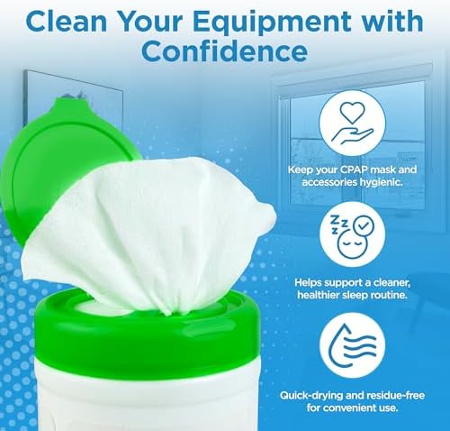 resplabs CPAP Mask Wipes Unscented Cleaner for Full Face, Nasal Masks & Supplies 110 Wipes
