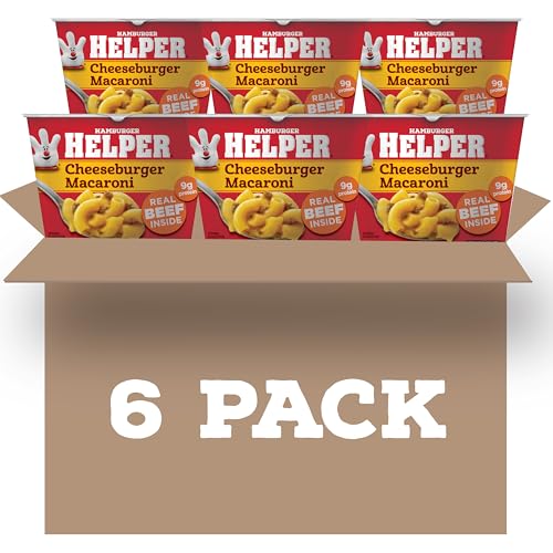 Hamburger Helper Beef Pasta Microwave Cup (2 oz - 6 Pack) No Artificial Flavors, Ready in 4 Minutes, Quick Meals for Midweek Dinners, Busy Evenings & Families On-the-Go