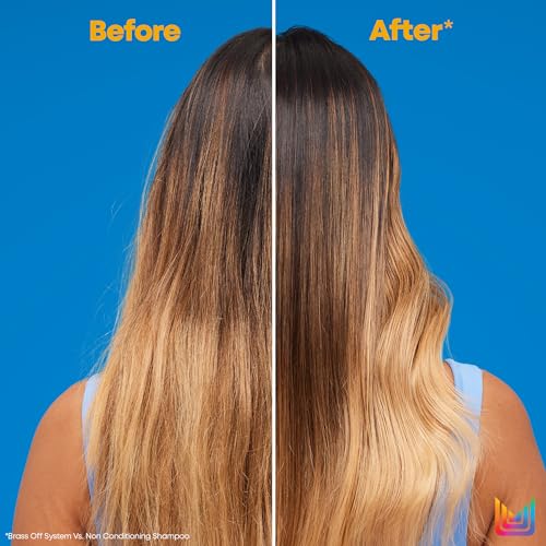 Matrix Brass Off Toning Blue Shampoo - Refreshes and Neutralizes Brassy Tones, For Color Treated Hair, Lightened Brunettes or Dark Blondes