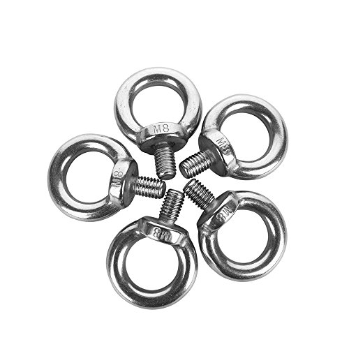 5Pcs 304 Stainless Steel M8 Male Thread Machinery Lifting Ring Eye Bolts