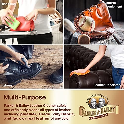 Parker & Bailey Leather Cleaner & Conditioner – Restores & Conditions, Cleaner For Upholstery or Car Interior, Car Seat Cleaner, Faux, Furniture