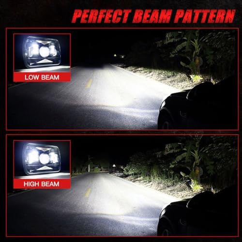 5x7 LED lights Dot Approved Rectangle 7x6 LED 2PCS with Hi/Low Sealed Beam For Trucks Jeep Cherokee XJ Ford Van Replacement 6054 H5054