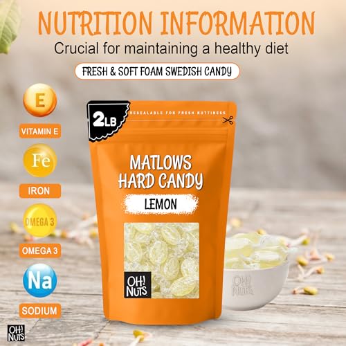 Oh! Nuts Hard Candy Mints Bulk, Individually Wrapped Mint Candy 2 LB | Hard Candy Individually Wrapped - Bulk Candy Individually Wrapped, Crystal Candy Mints, Kosher Certified, 2 LB Bag