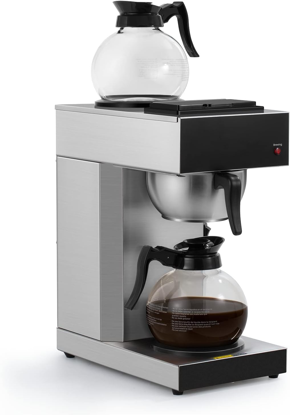 SYBO 12-Cup Commercial Pour Over Coffee Maker SF-CB-2GA | ETL Certified, Stainless Steel, Reusable Brew Basket, Spray Head, Fast Brewing