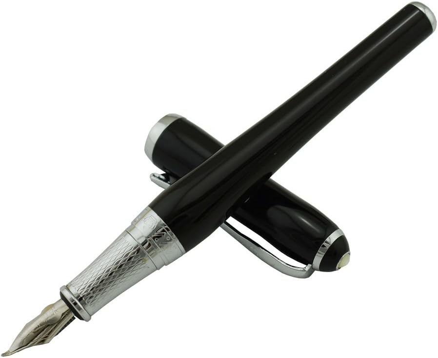 Duke Fude Nib Fountain Pen Medium to Broad Nature Mother Pearl on Cap with Pen Pouch sketching Art Drawing Signature Calligraphy Pen Case Set