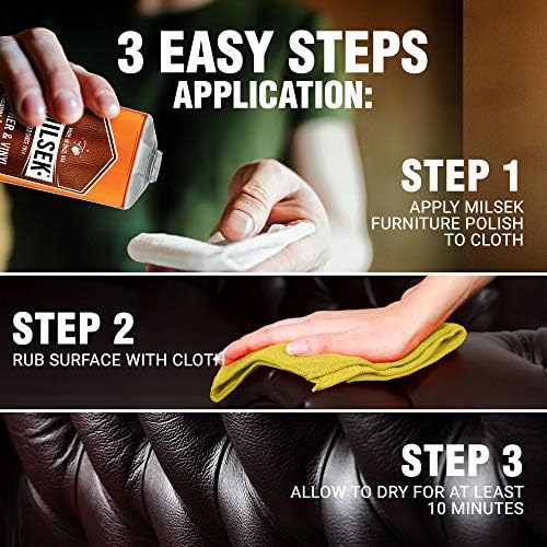 Milsek Leather & Vinyl Cleaner & Conditioner - Cleaning Supplies for Leather Home Furnitures, Couch, Automotive Interior, Shoes, Bags - 12 Fl Oz (Pack of 1) | Cleans, conditions, and helps protect leather and vinyl surfaces for long-lasting appearance an…