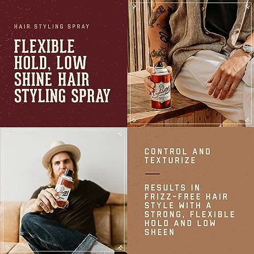 18.21 Man Made Premium Hair Spray for Men, All-Day Flexible Hold, 10 oz. - Styling Hairspray with Matte Finish, Sweet Tobacco Scent - Professional