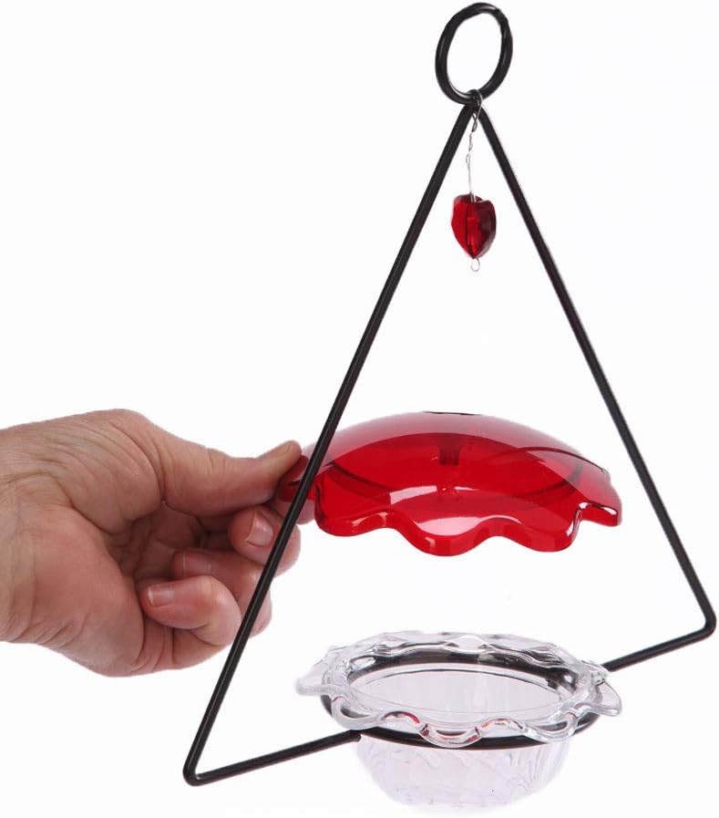 Birds Choice Hummerfest Hummingbird Feeder with Weatherguard | 12oz, Red | Built-In Ant Moat Protects Nectar, Rain Cover Keeps Feed Fresh, Easy to Fill and Clean