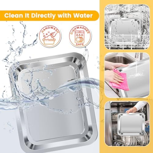 Air Fryer Grill Pan for Emeril Lagasse Everyday 360 Air Fryer, 12''×10'' Stainless Steel Air Fryer Accessories Replacement Crisper Tray Bake Pan, Not fit for Emeril Lagasse 26 QT 25 QT French Door