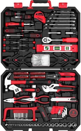 DEKOPRO 228 Piece Socket Wrench Auto Repair Tool Combination Package Mixed Tool Set Hand Tool Kit with Plastic Toolbox Storage Case