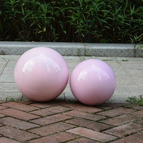 10 Inch Pink Stainless Steel Gazing Ball, Mirror Globe, Garden Decoration