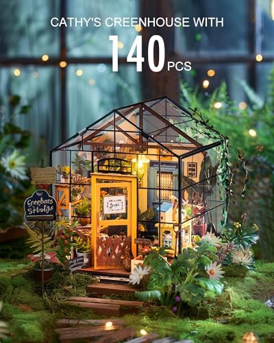 Rolife DIY Miniature Greenhouse Kits for Adults - Cathy's Flower House | Beginner-Friendly Diorama Kits Mayberry Street Tiny House For Adults
