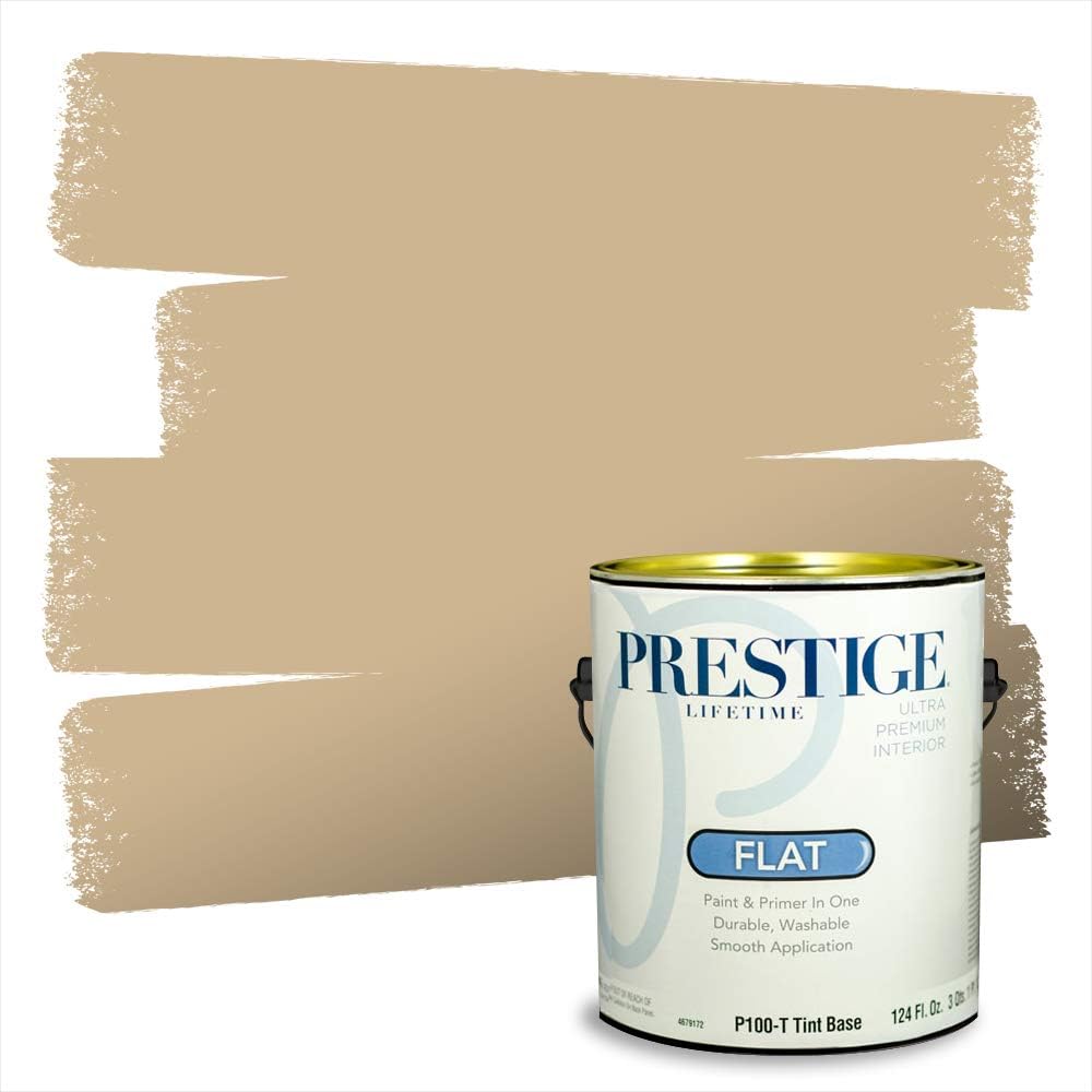 PRESTIGE Paints Exterior Paint and Primer In One, 1-Gallon, Satin, Comparable Match of Sherwin Williams* Relaxed Khaki*