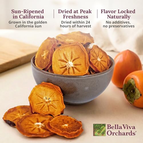 Bella Viva Dried Persimmons, 1 lb – Upcycled California Slices