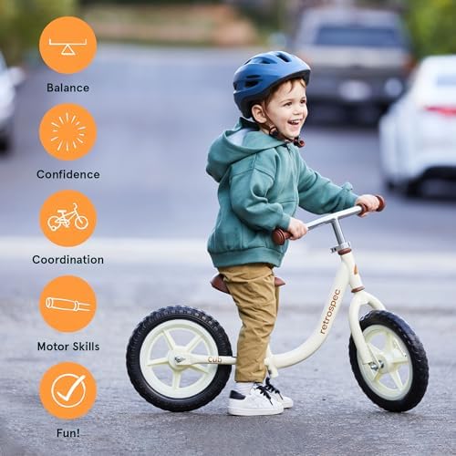 Retrospec Cub Toddler Balance Bike for Ages 18 Months - 3 Years - 12in No-Pedal Beginner Bicycle with Adjustable Seat