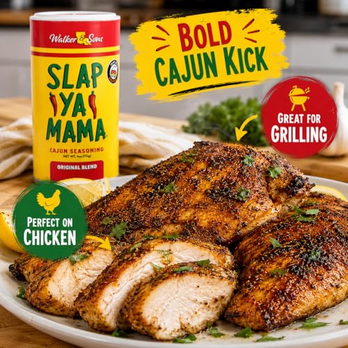Slap Ya Mama Original Cajun Seasoning, 4 oz | one 4 oz canister of Original Blend Cajun seasoning for chicken, seafood, vegetables, grilling