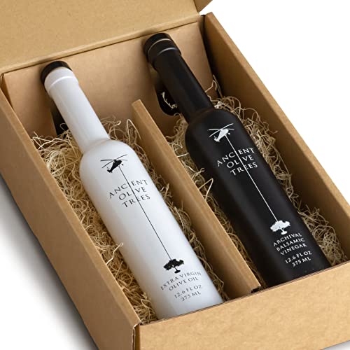 ANCIENT OLIVE TREES - Extra Virgin California Olive Oil | Pressed from Arbosana & Arbequina Olives | Hydroxytyrosol & Polyphenol Rich Olive Oil | EVOO Great for Dipping & Cooking | 12.6 FL. OZ. | 1 CT
