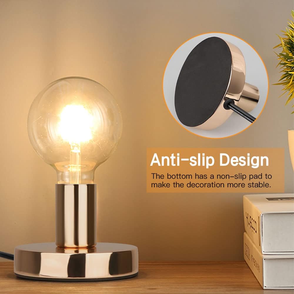 Helunsi Industrial Table Lamp Base, Black E26 E27 Lamp Base Without Shade