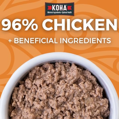 KOHA Limited Ingredient Diet Chicken Pate for Cats, 5.5oz Pack of 24 | Single meat protein, sensitive stomach formula, no fillers, limited ingredient wet cat food, made in USA