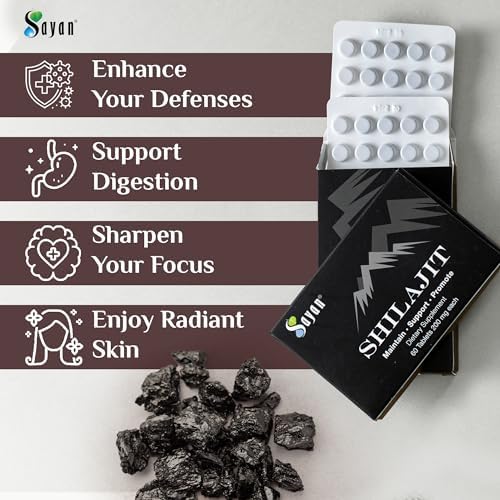 Shilajit Tablets 60 Count for Men and Women, 200mg Fulvic Acid | 85+ trace minerals, lab-tested, more effective than resin and capsules