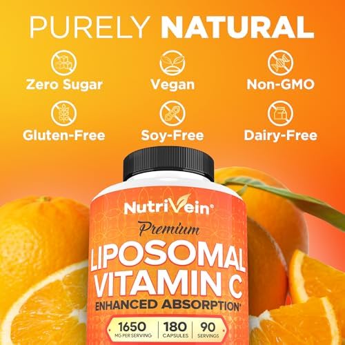 Nutrivein Liposomal Vitamin C Supplement 1650 mg - 180 Capsules