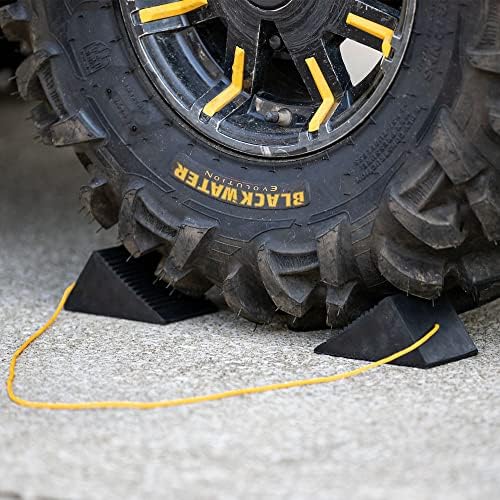 Buyers Products WC35225 Mini Rubber Wheel Chock Set, 5 x 3 x 2.25 Inches, 36 Inch Nylon Rope, Ideal For ATVs