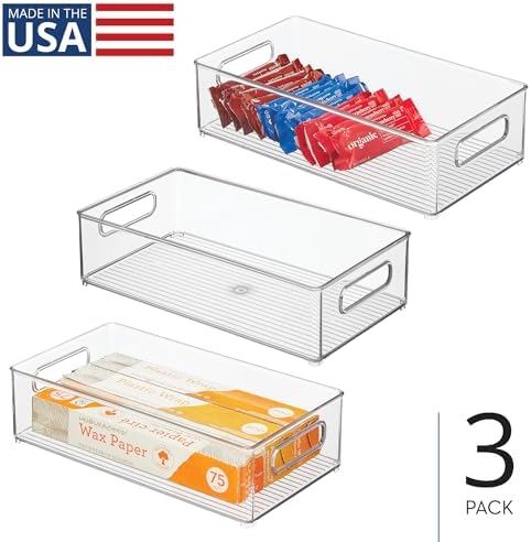 iDesign Stackable Fridge Bin | Storage Bin for Freezer or Pantry Organization, Clear, Made in USA