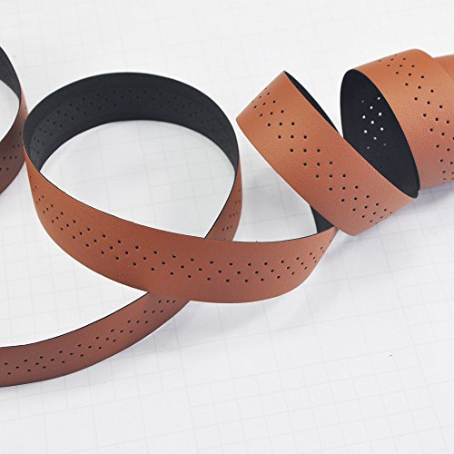 UPANBIKE Bike Handlebar Tape with Stomata Luxury Synthetic Leather Wraps for Road Bike Fixed Gear Bike (2pcs/Set)
