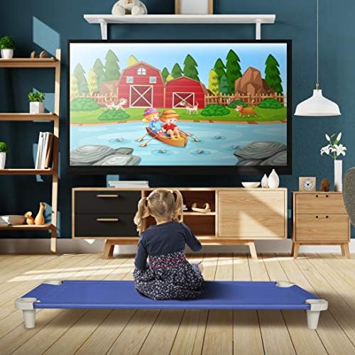 Acrimet Toddler Cot Bed for Kids, Travel, Day Care, 52" x 21", Blue, 1 Pack