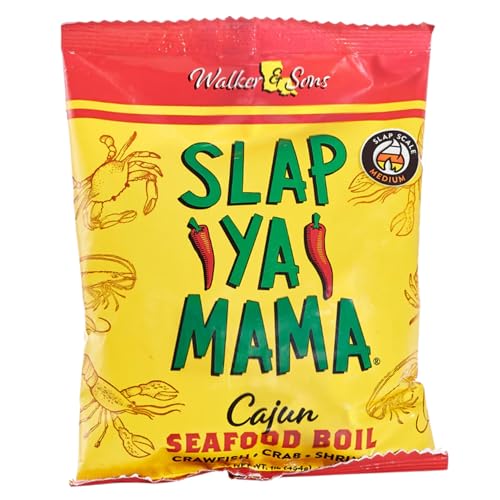 Slap Ya Mama Cajun Seafood Boil - 1lb Bag of Spicy Cajun Seasoning for Shrimp, Crab, Crawfish, Potatoes, Corn - Authentic Louisiana Flavor - NO MSG, Kosher, Gluten Free | one 1 lb bag of Cajun seafood boil seasoning for crawfish, shrimp, crab, corn, pota…