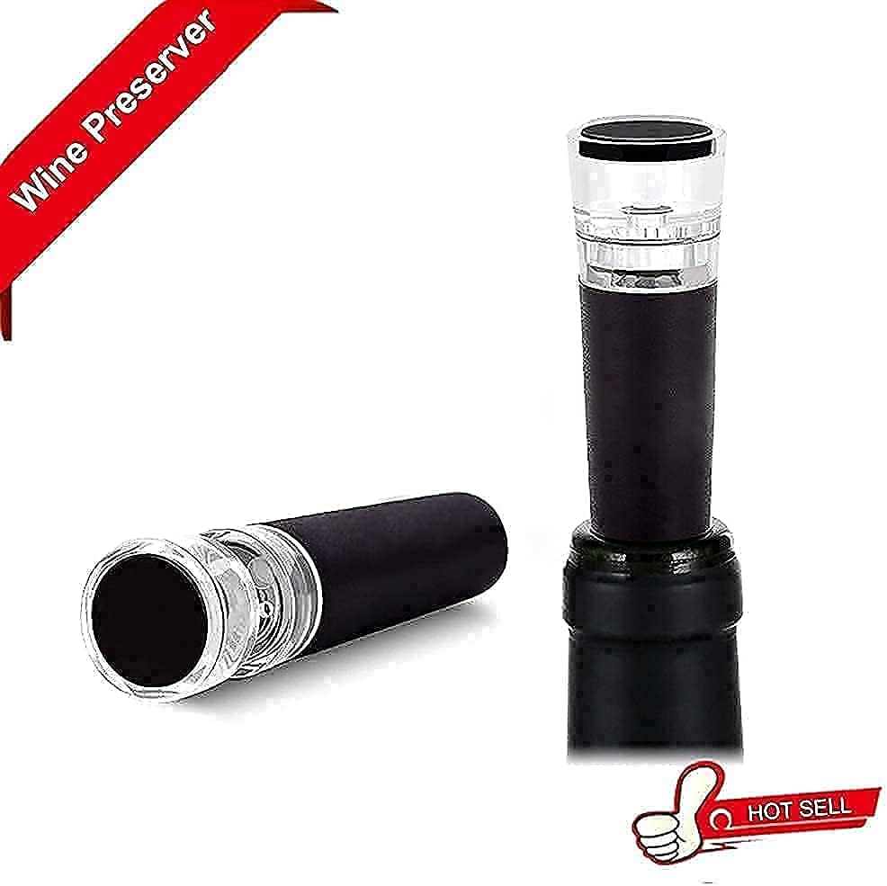 6 Pack Vacuum Wine Stopper, Reusable Silicone Caps, Air Remover Corks, Leakproof Wine Bottle Sealer for Wedding & Birthday Party