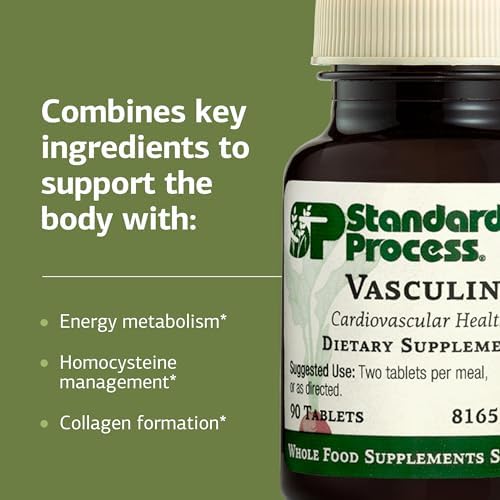 Standard Process Vasculin - Supplement for Cardiovascular & Healthy Heart Support - Supports Collagen Formation & Heart Health - Non-Dairy & Non-Soy