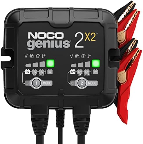NOCO GENIUS2X2 6/12V 2-Bank Battery Charger, Trickle Charger & Maintainer