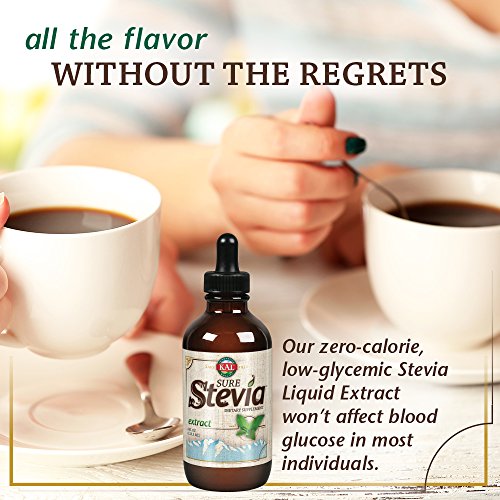 KAL Sure Stevia Extract Zero Calorie Sweetener, Low Carb, Plant Based Liquid Stevia Drops, Great Taste, Zero Sugar, Low Glycemic & Perfect for a Keto Diet, 60-Day Guarantee, Approx. 775 Servings, 4oz | Zero Calorie Sweetener - Plant Based, Low Glycemic &…