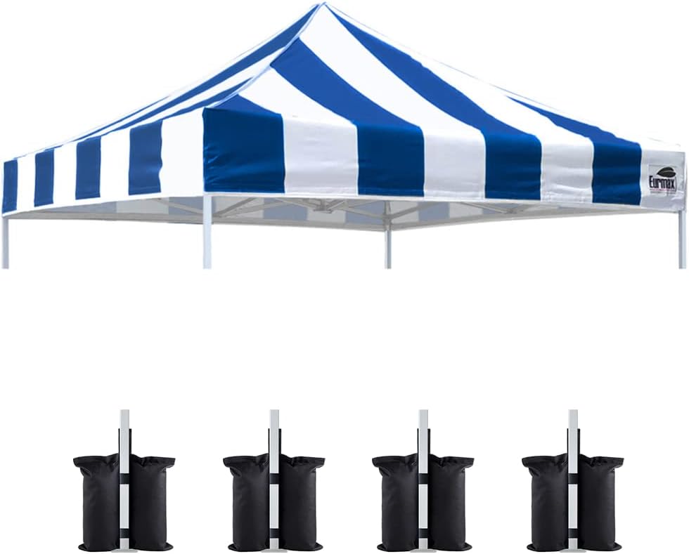Eurmax USA 10x10 Pop Up Canopy Replacement Top,Universal Instant Canopy Cover ONLY,Heavy Duty UPF 50+ UV Protection,Water & Wind Resistant Tarp,30+ Colors Available,Bonus 4 Sand Bags (White)