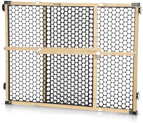 Safety 1st Bamboo Baby Gate for Doorways, No Drill Easy Install, Dog Gates, Fits 28"-42", 24" High, Bamboo and Black