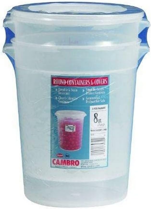 Cambro 2-Quart Round Food-Storage Container with Lid, Set of 3