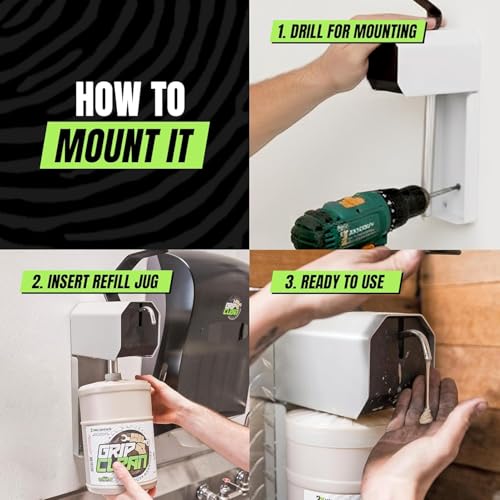 Grip Clean Heavy Duty Hand Cleaner For Mechanics, Natural Pumice, 64 Oz | Clay Infused, Grease, Oil, Grime Remover, Moisturizing Coconut Olive Oils, Lime Scent, For Shop, Garage, Industrial Use