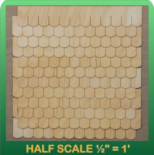 Greenleaf Dollhouses 1/2" Scale Miniature Fishscale Shingle Strips Half Scale