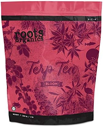 Roots Organics Terp Tea Bloom Natural Dry Gardening Fertilizer Micronized Flowering Nutrient for Large and Small Gardens, 3 Pound Bag