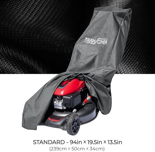 Lawn Mower Cover - 94 x 19.5 x 13.5 in, Black, 600D Oxford - Waterproof Heavy-Duty Push Mower Cover - Universal Fit for Zero Turn & Riding Tractors - Tear-Resistant Outdoor Shield