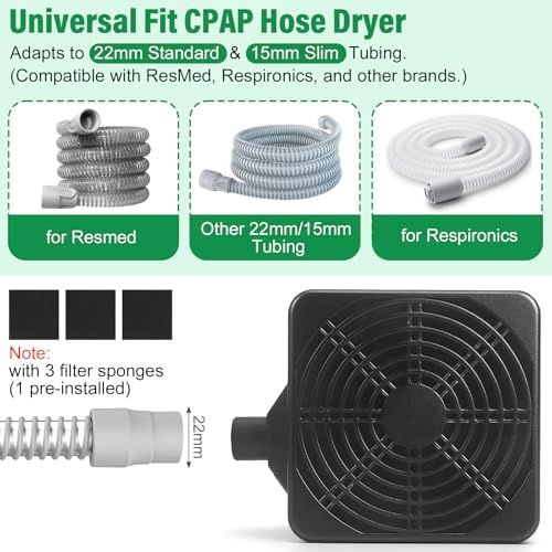 9 Pack CPAP Cleaning Kit with Hose Dryer, Fits 15mm & 22mm Hose | CPAP Cleaner Supplies, 10-Speed Control Dryer, 7ft Tube Cleaning Brush