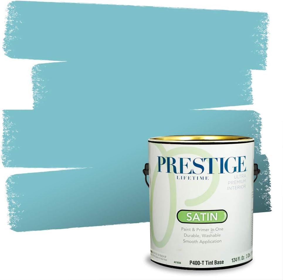 PRESTIGE Paints Exterior Paint and Primer In One, 1-Gallon, Satin, Comparable Match of Sherwin Williams* Blue Nile*